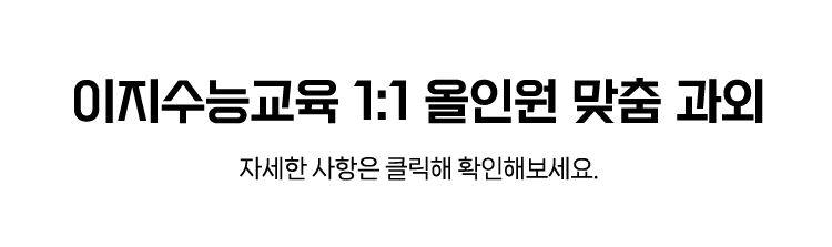 이지수능교육 1:1 올인원 맞춤 과외